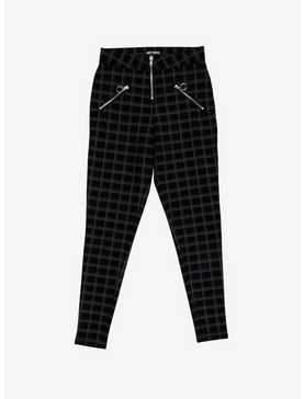Black & Grey Plaid Ultra Hi-Rise Skinny Pants, , hi-res