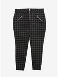Black & Grey Plaid Ultra Hi-Rise Skinny Pants Plus Size, PLAID - BLACK, hi-res