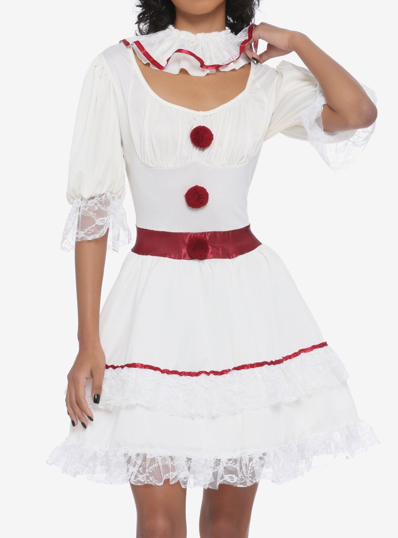 Red & Cream Clown Costume Dress, MULTI, hi-res