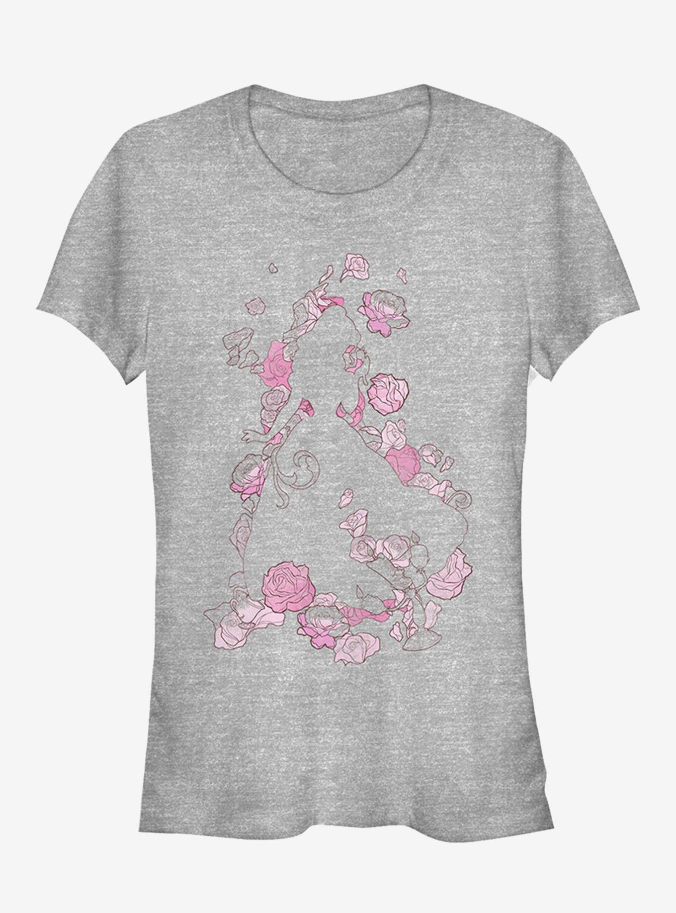 Disney Beauty And The Beast Belle Silhouette Girls T-Shirt, ATH HTR, hi-res