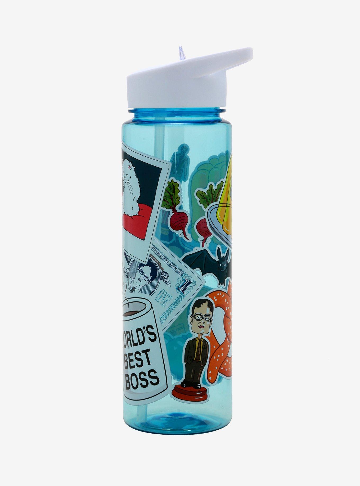 The Office Sticker Icons Water Bottle, , hi-res