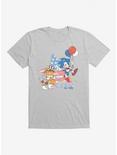 Sonic The Hedgehog Sonic Tails Fourth Of July T-Shirt, HEATHER GREY, hi-res