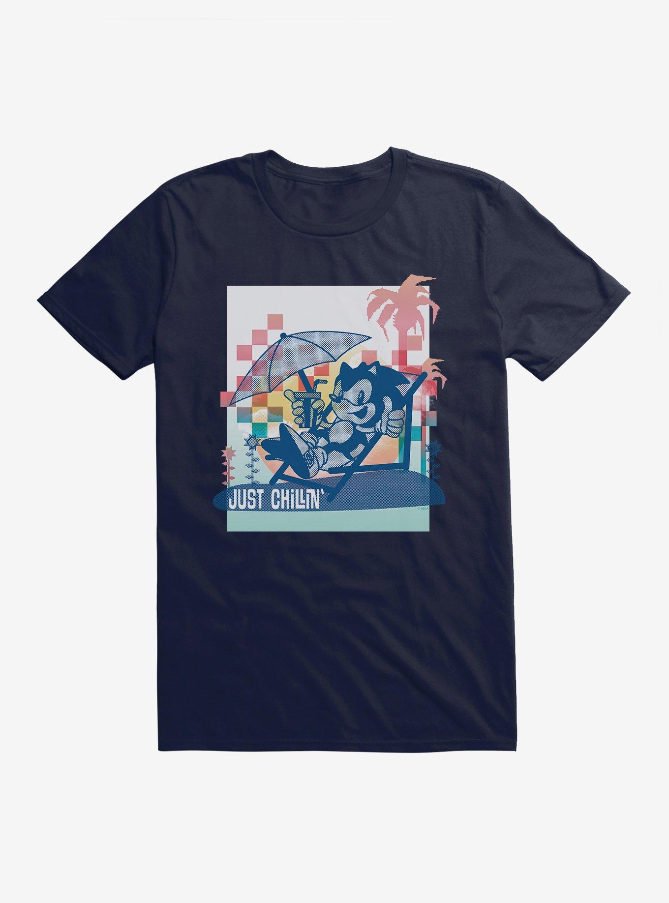Sonic The Hedgehog Summer Chillin' T-Shirt, NAVY, hi-res