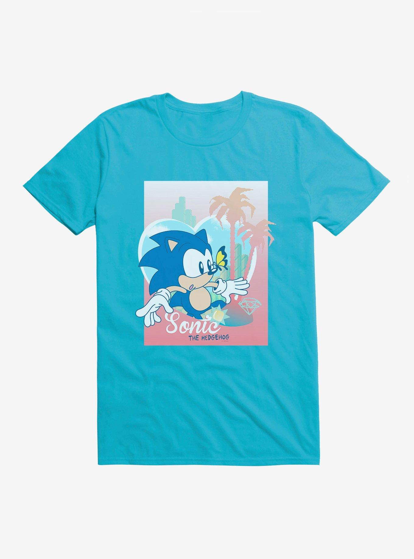 Sonic The Hedgehog Sonic Summer Butterfly T-Shirt, TURQUOISE, hi-res