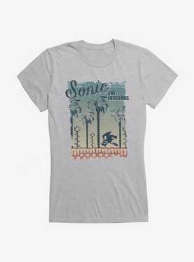 Sonic The Hedgehog Bohemian Sonic Run Scenery Girls T-Shirt, HEATHER, hi-res