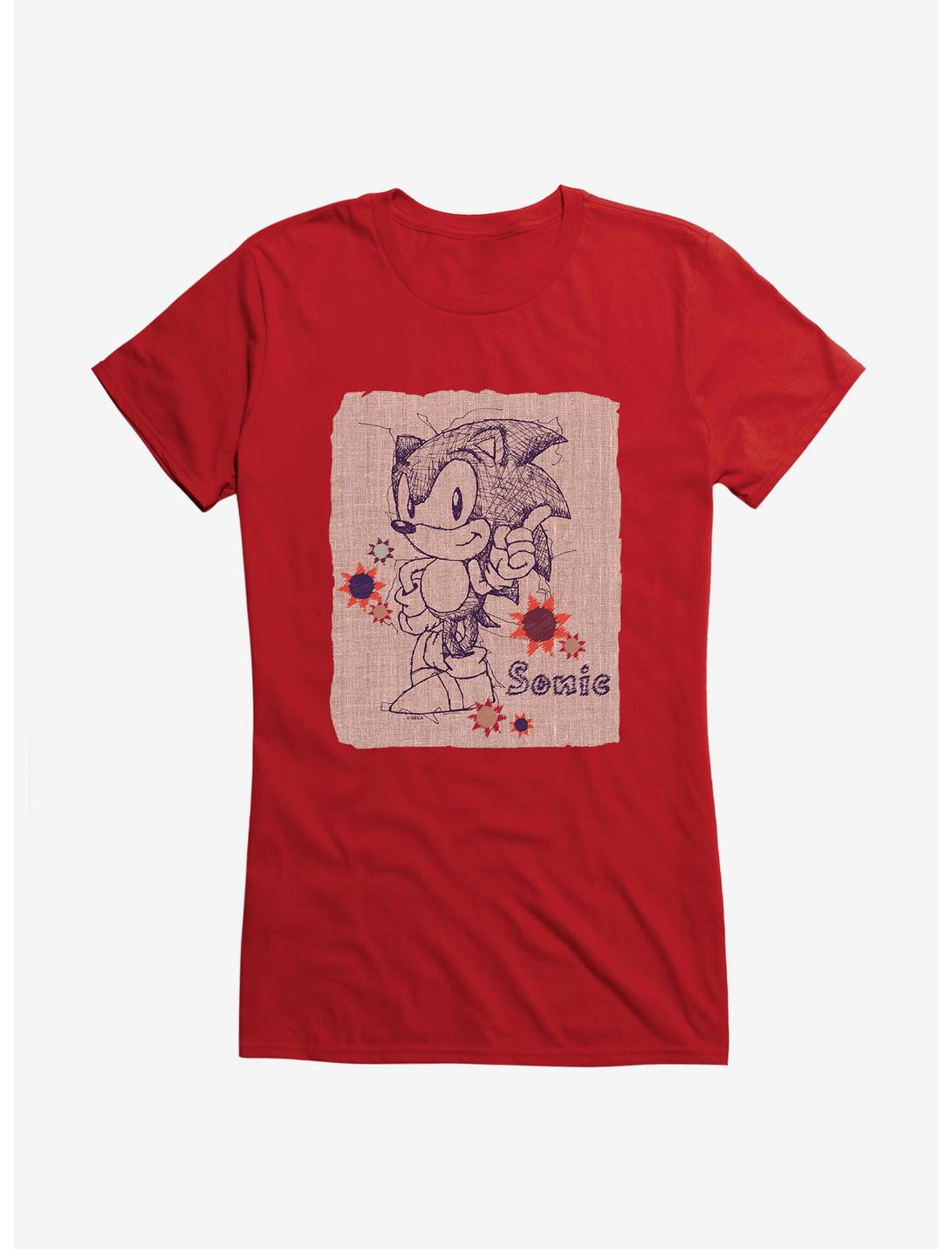 Sonic The Hedgehog Paper Sonic Pose Girls T-Shirt, , hi-res