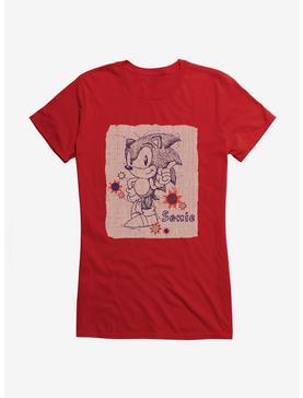 Sonic The Hedgehog Paper Sonic Pose Girls T-Shirt, , hi-res