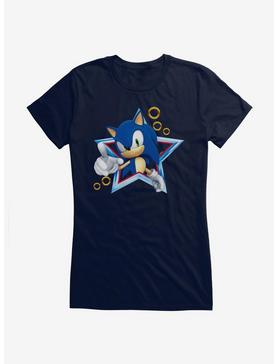 Sonic The Hedgehog 3-D Sonic Star Girls T-Shirt, NAVY, hi-res
