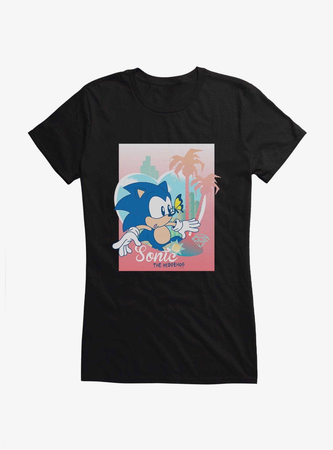 Sonic The Hedgehog Sonic Summer Butterfly Girls T-Shirt, BLACK, hi-res