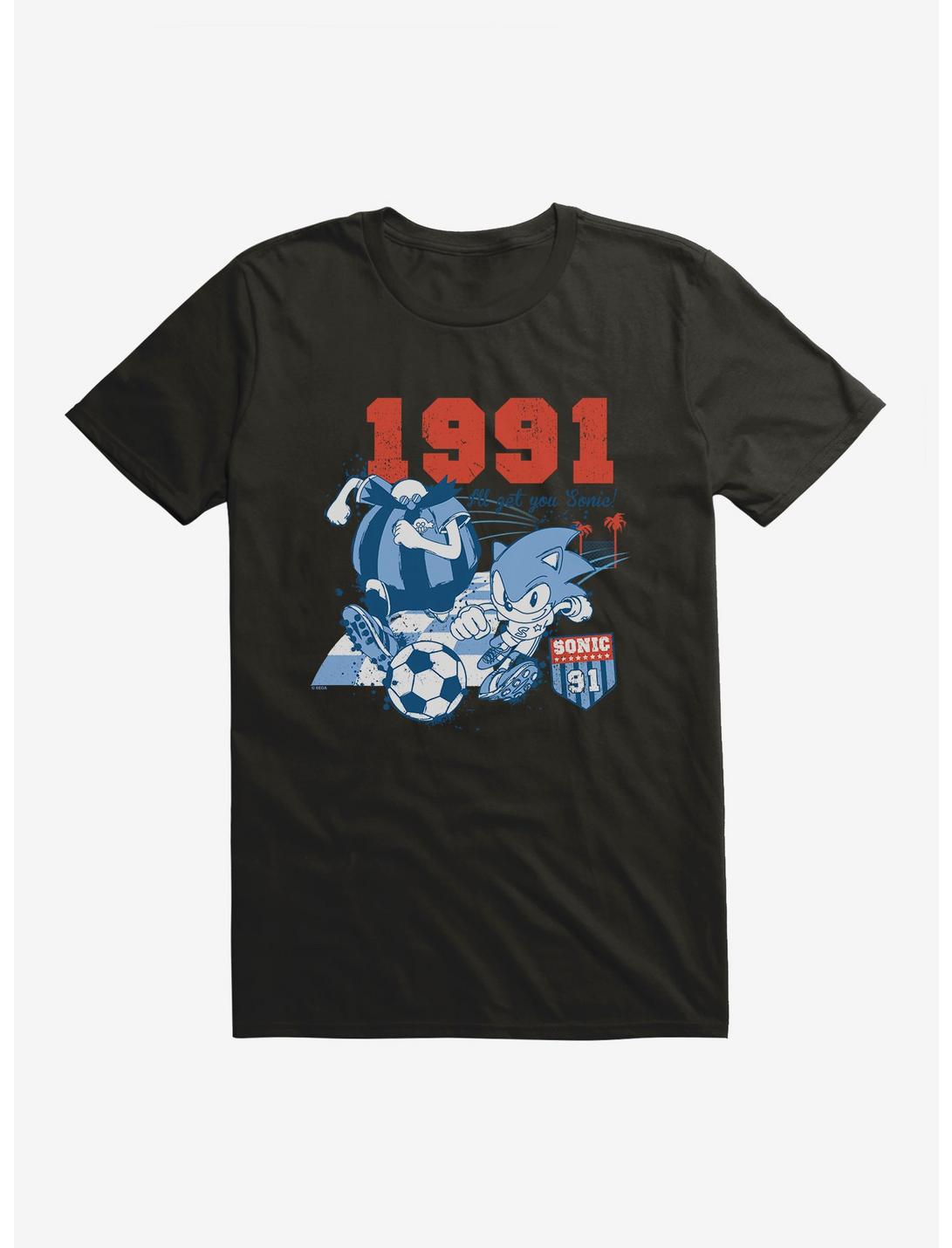 Sonic The Hedgehog Summer Games Soccer 1991 T-Shirt, BLACK, hi-res