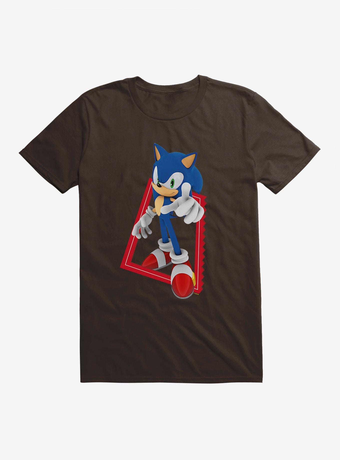 Sonic The Hedgehog 3-D Sonic Pose T-Shirt, DARK CHOCOLATE, hi-res