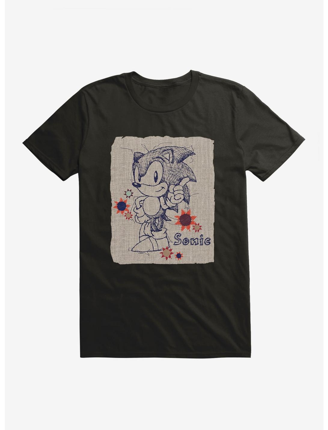 Sonic The Hedgehog Paper Sonic Pose T-Shirt, BLACK, hi-res