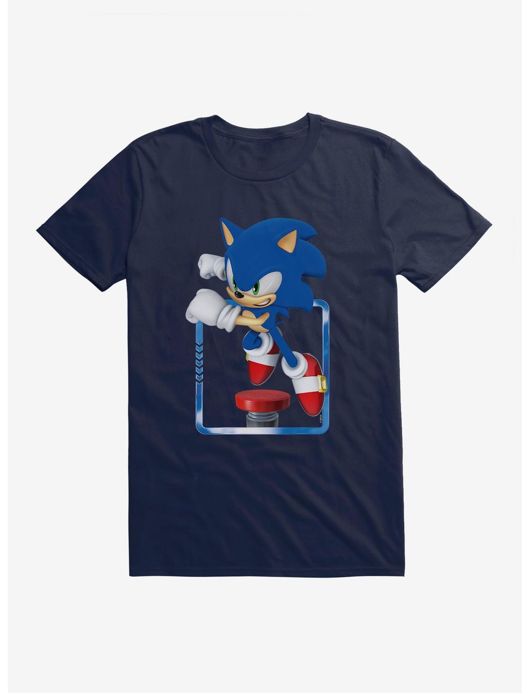 Sonic The Hedgehog 3-D Sonic Spring Bounce T-Shirt, MIDNIGHT NAVY, hi-res