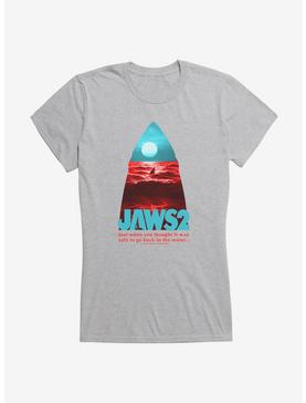 Jaws 2 Silhouette Image Girls T-Shirt, HEATHER, hi-res