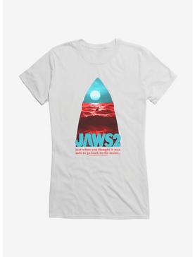 Jaws 2 Silhouette Image Girls T-Shirt, WHITE, hi-res