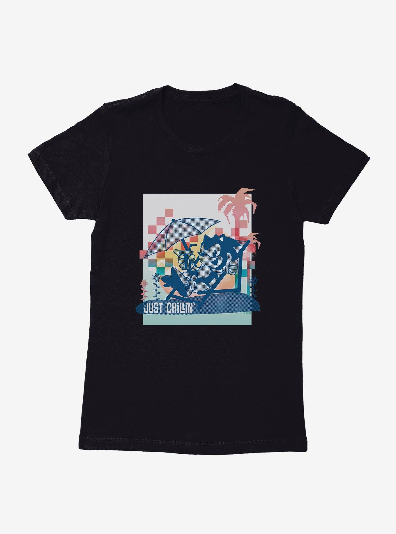 Sonic The Hedgehog Summer Chillin' Womens T-Shirt, BLACK, hi-res