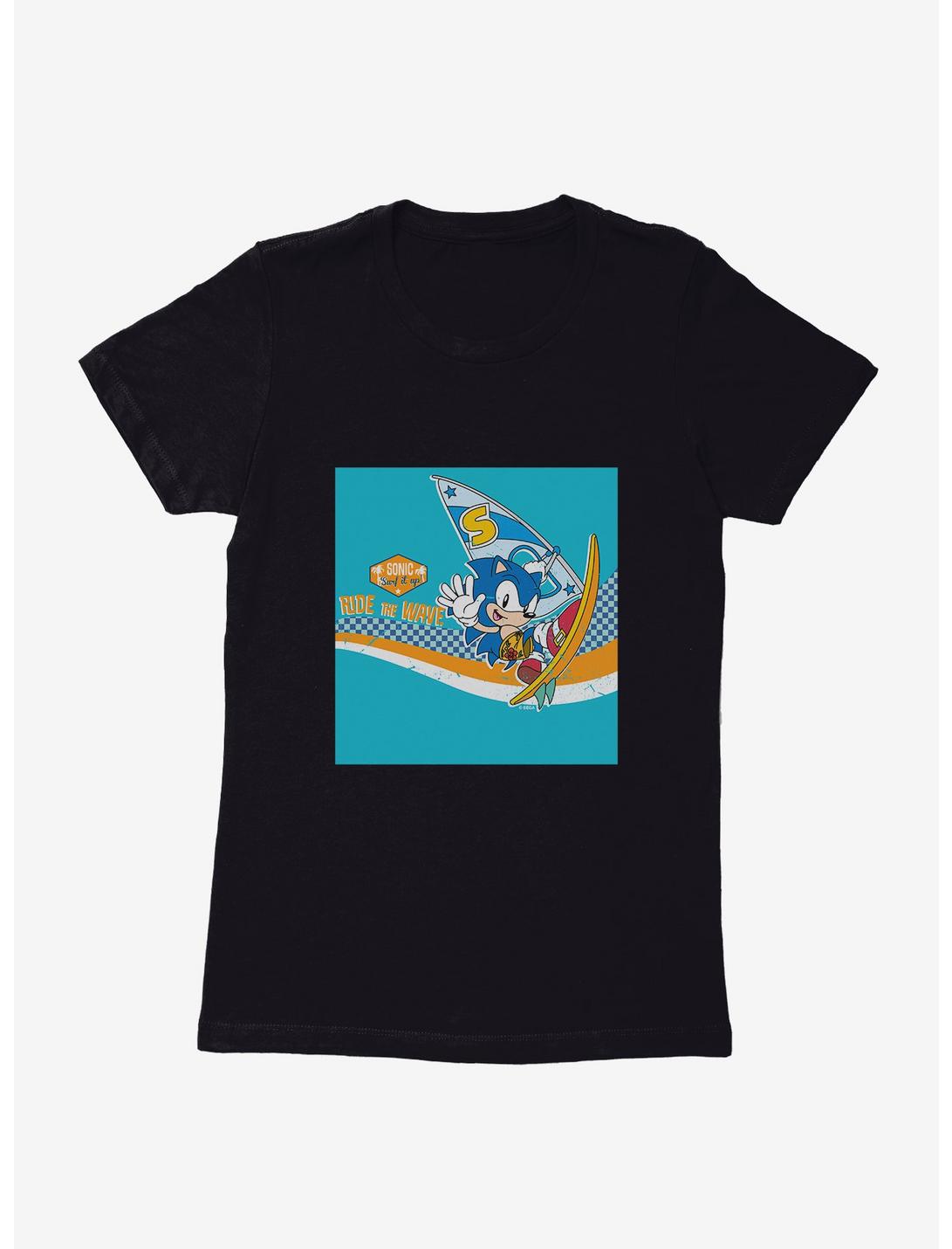 Sonic The Hedgehog Summer Surf Womens T-Shirt, BLACK, hi-res