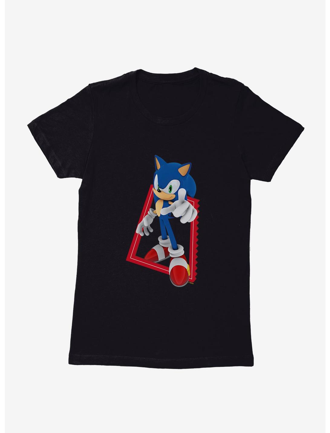 Sonic The Hedgehog 3-D Sonic Pose Womens T-Shirt, BLACK, hi-res