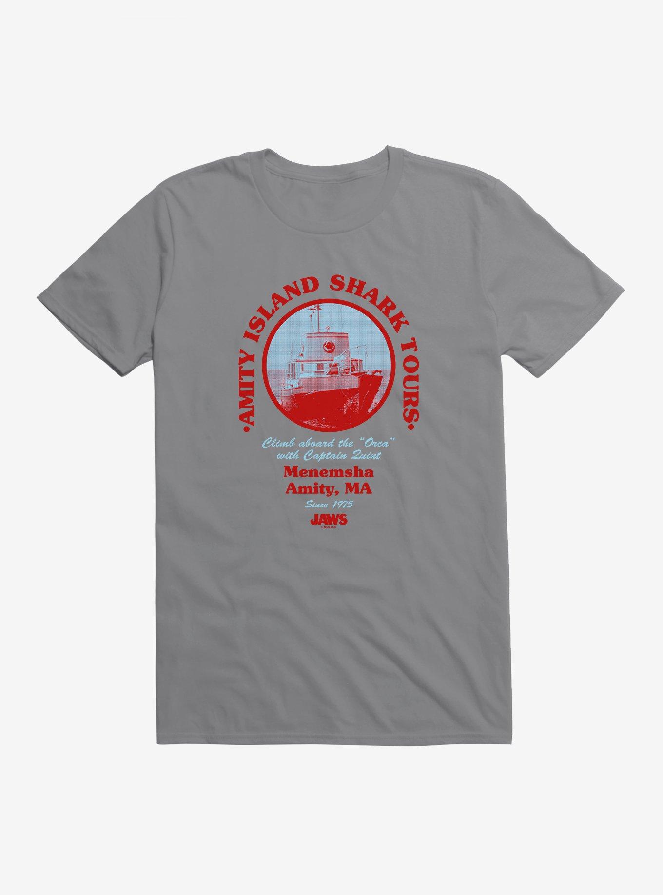 Jaws Amity Island Shark Tours T-Shirt, STORM GREY, hi-res