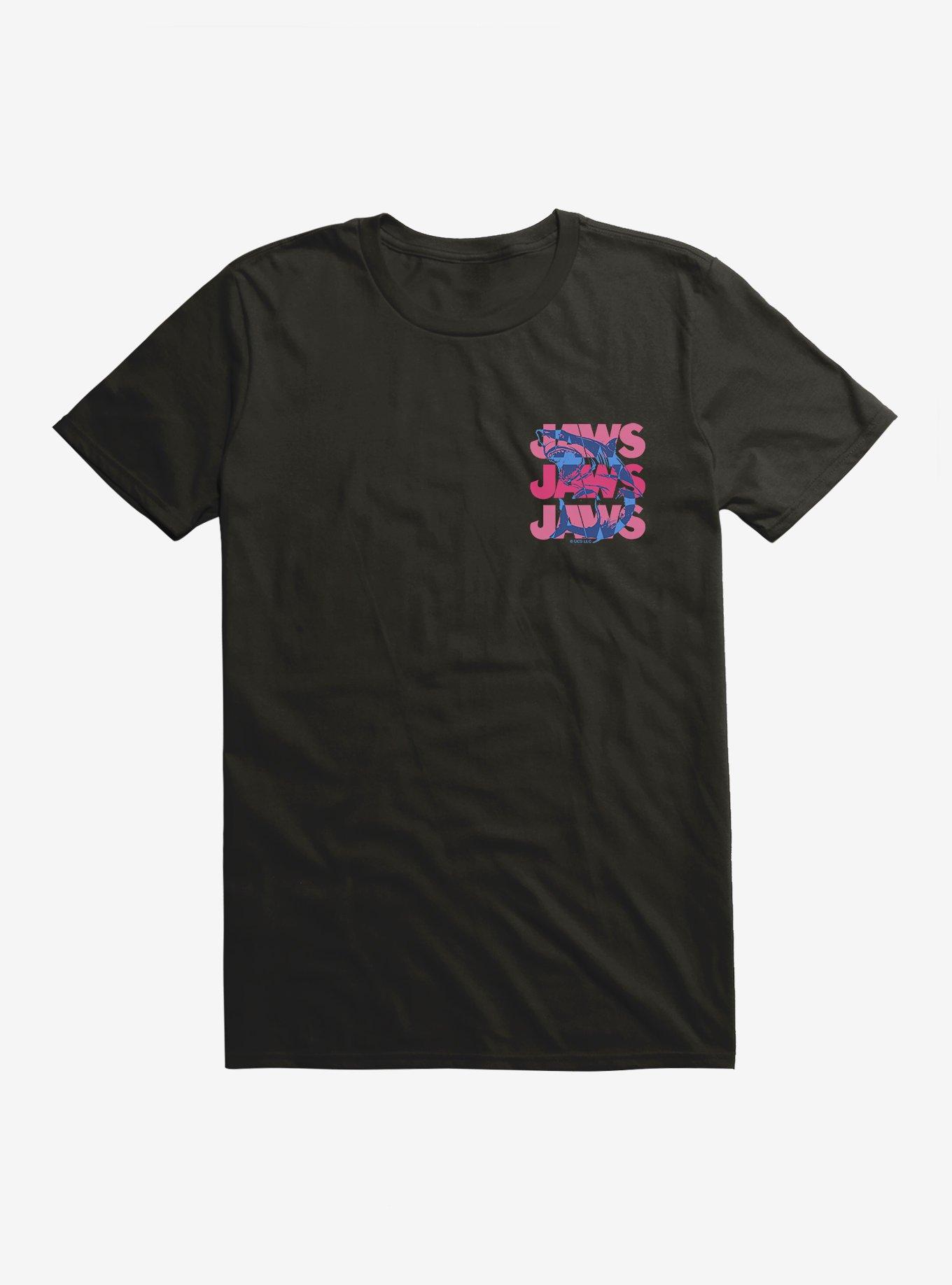 Jaws Pink Script Stack T-Shirt, , hi-res