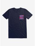 Jaws Pink Script Stack T-Shirt, NAVY, hi-res