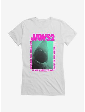 Jaws 2 When You Thought It Was Safe Girls T-Shirt, WHITE, hi-res