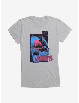 Jaws Danger Scatter Art Girls T-Shirt, HEATHER, hi-res