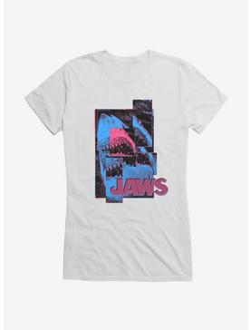 Jaws Danger Scatter Art Girls T-Shirt, WHITE, hi-res