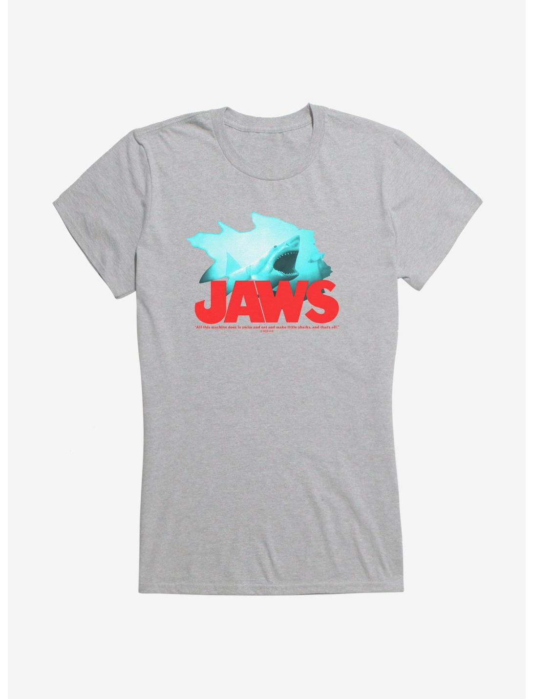 Jaws Swim And Eat Quote Girls T-Shirt, , hi-res