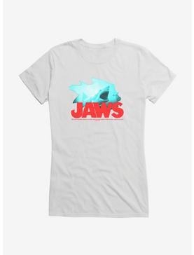 Jaws Swim And Eat Quote Girls T-Shirt, WHITE, hi-res