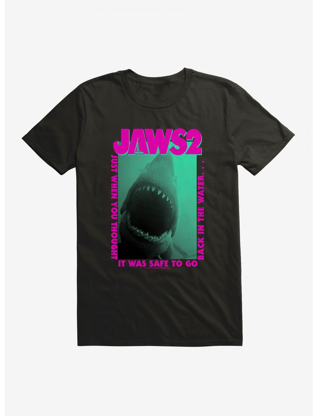 Jaws 2 When You Thought It Was Safe T-Shirt, BLACK, hi-res
