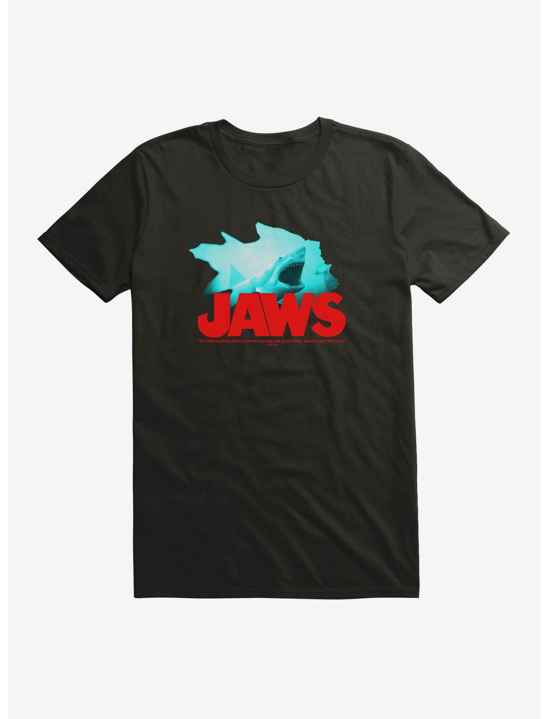 Jaws Swim And Eat Quote T-Shirt, BLACK, hi-res