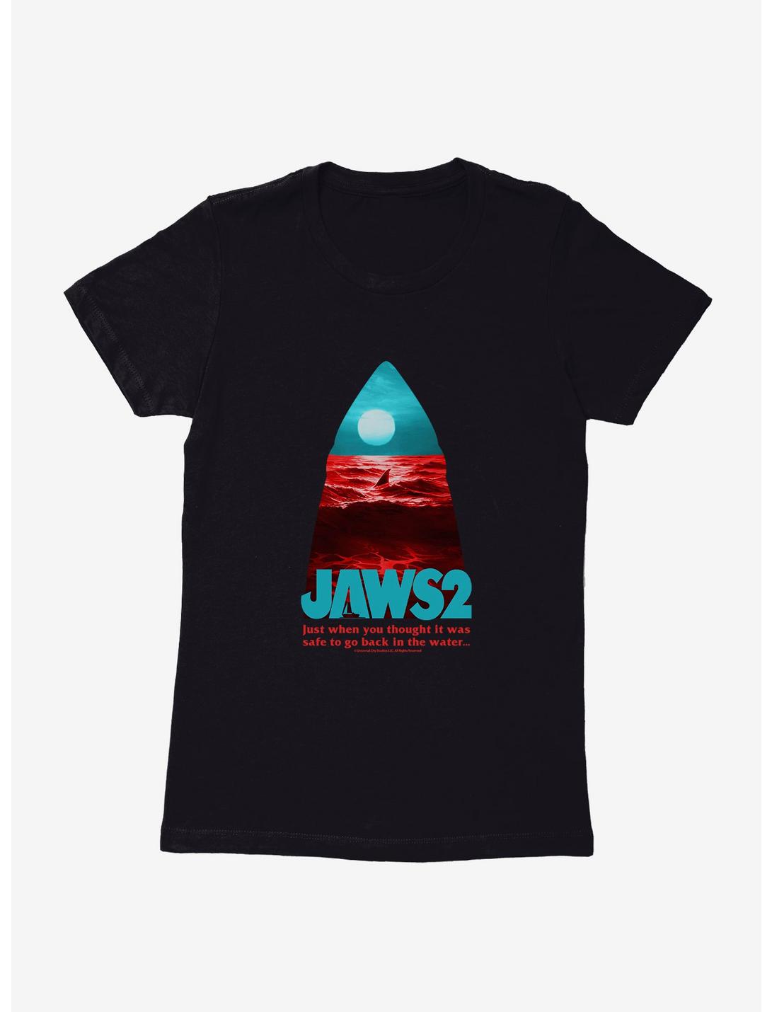 Jaws 2 Silhouette Image Womens T-Shirt, BLACK, hi-res