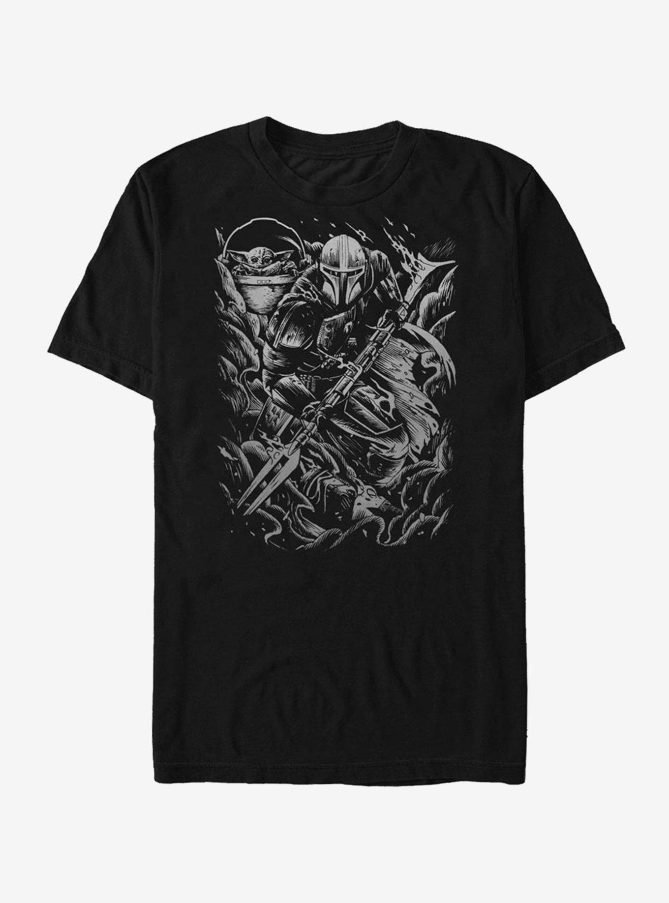 Star Wars The Mandalorian Brawl T-Shirt, BLACK, hi-res