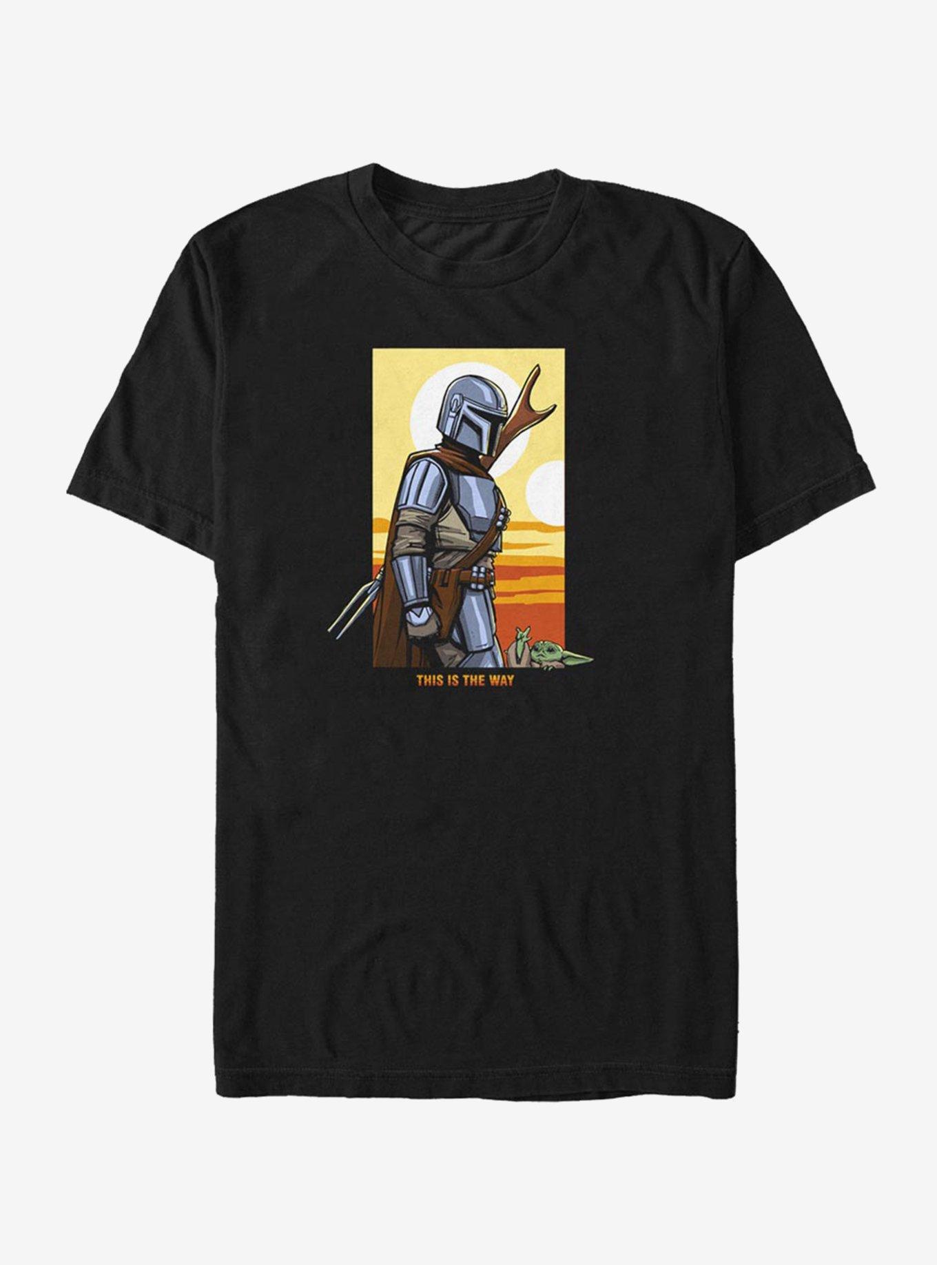 Star Wars The Mandalorian Mando Comic Sunset T-Shirt