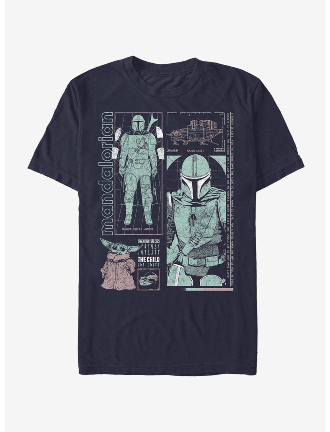 Star Wars The Mandalorian Mando Info Back T-Shirt, NAVY, hi-res