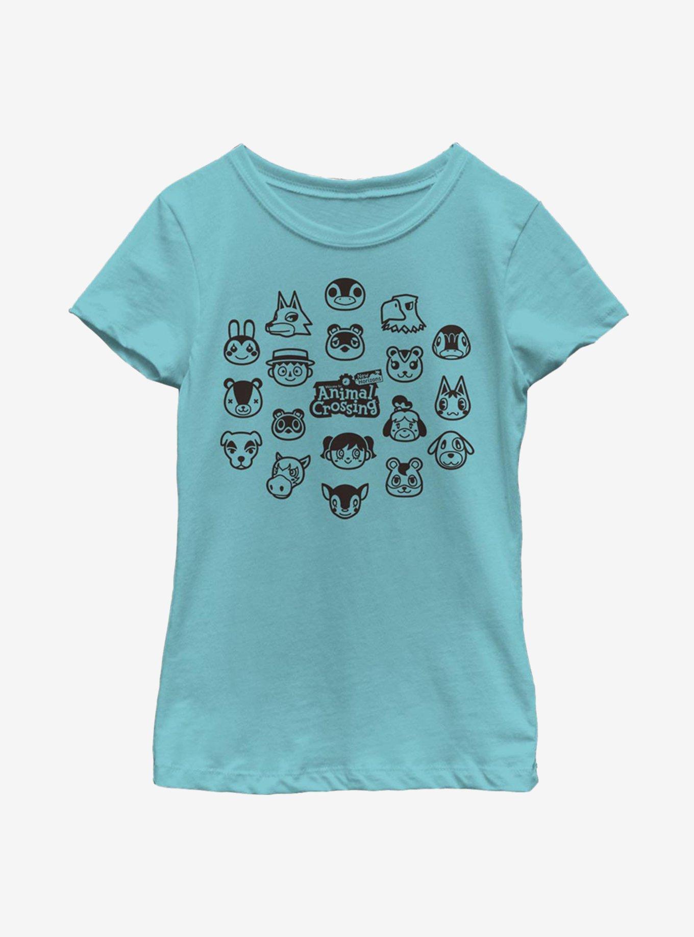 Animal Crossing New Horizons Group Youth Girls T-Shirt, , hi-res