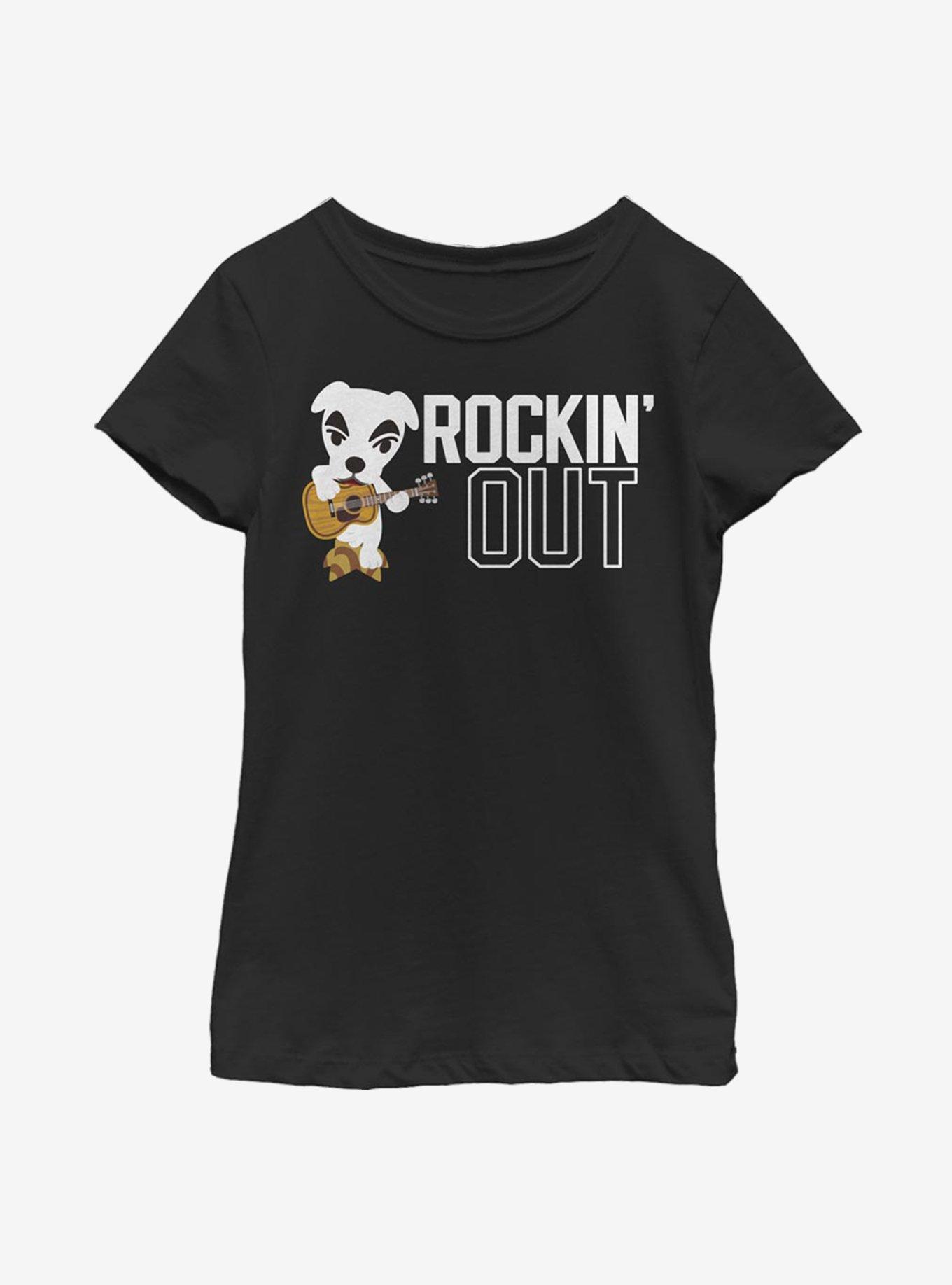 Animal Crossing Rockin Out Youth Girls T-Shirt, BLACK, hi-res