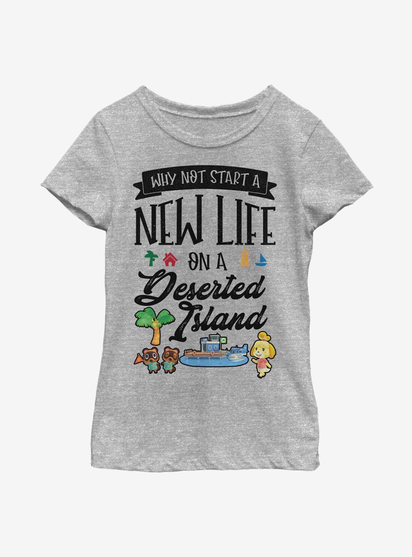 Animal Crossing Start Anew Youth Girls T-Shirt, ATH HTR, hi-res