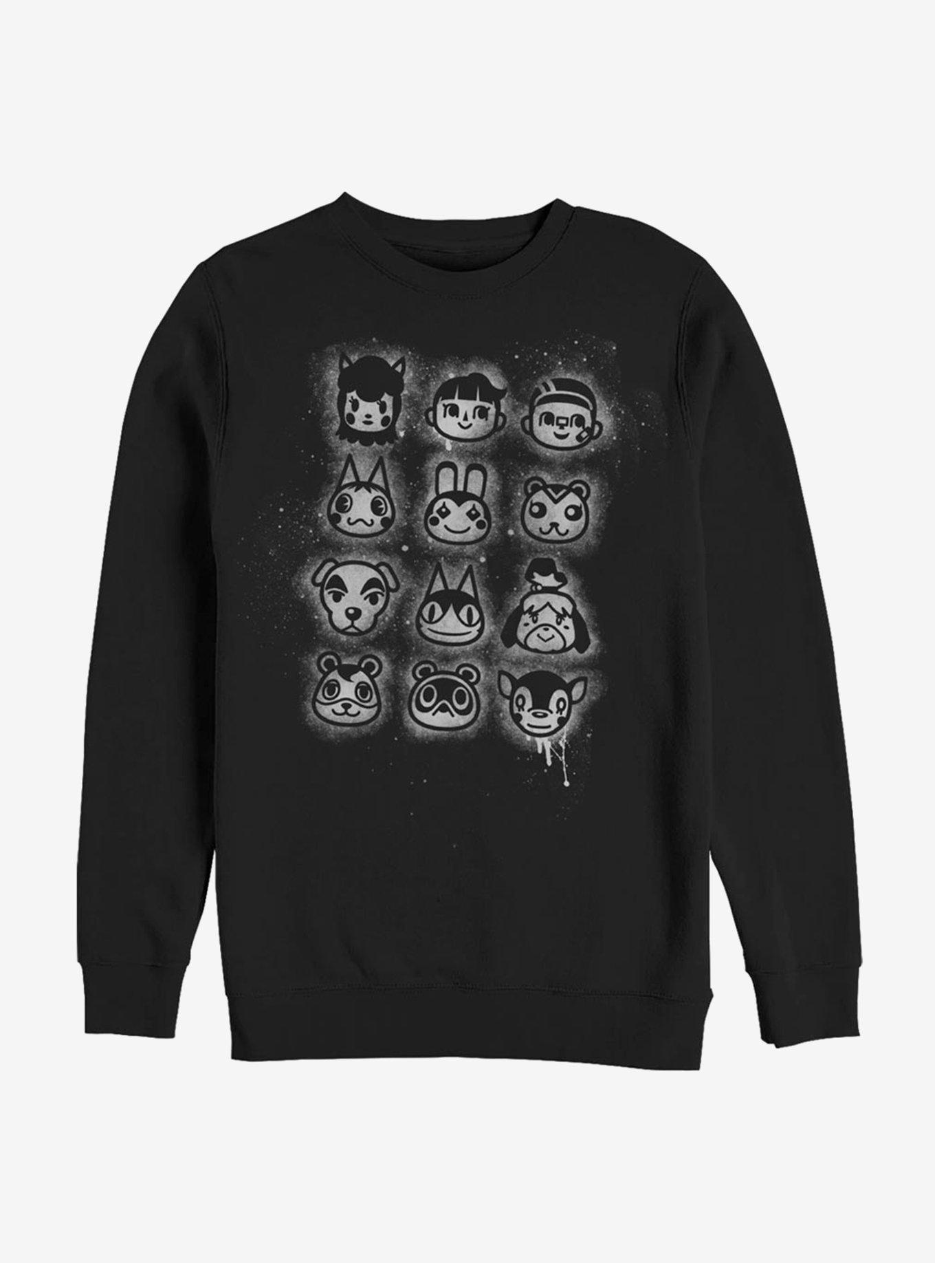 Animal Crossing Villager Stencil Sweatshirt, BLACK, hi-res