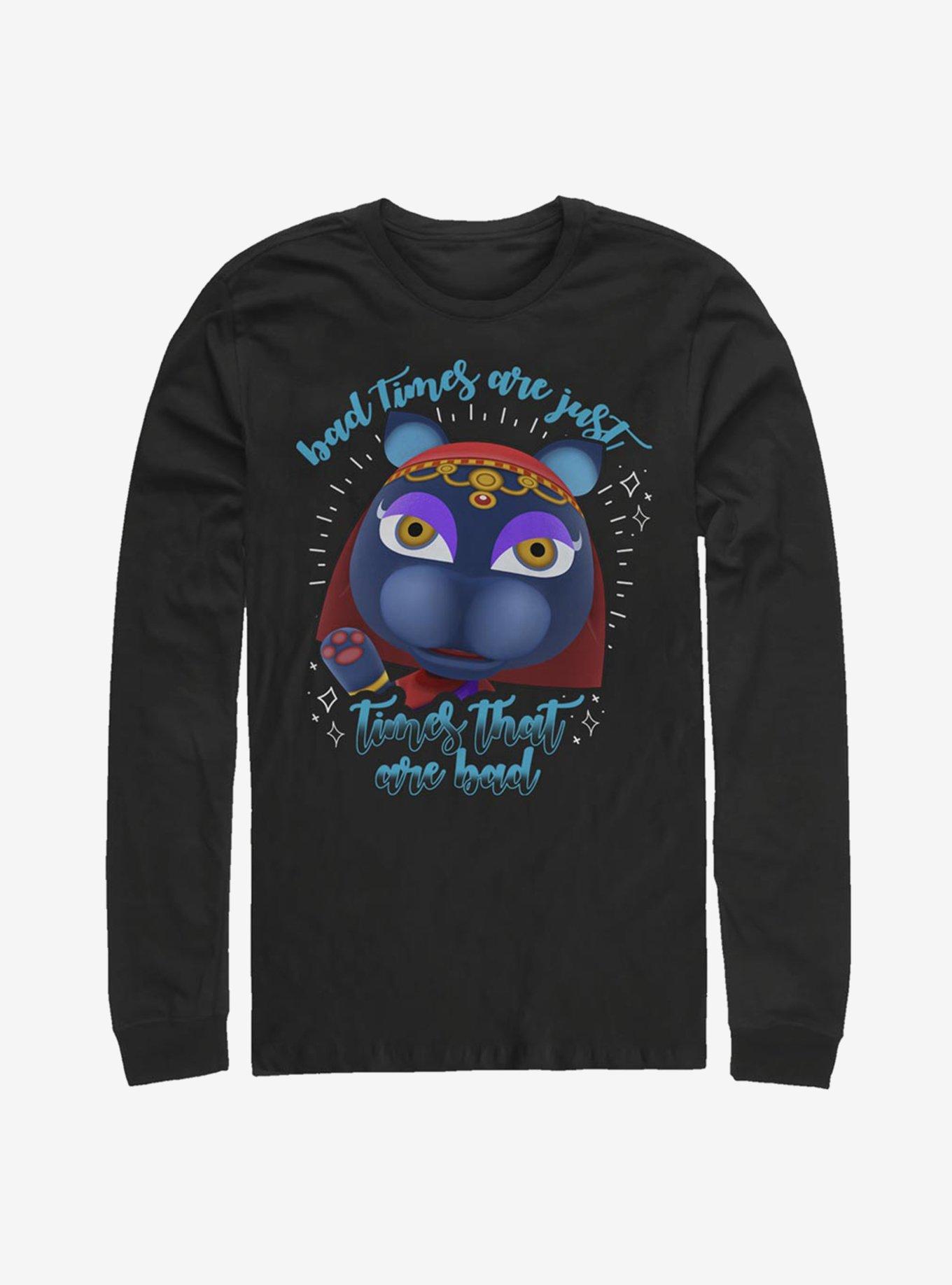 Animal Crossing Katrina Bad Times Long-Sleeve T-Shirt, BLACK, hi-res