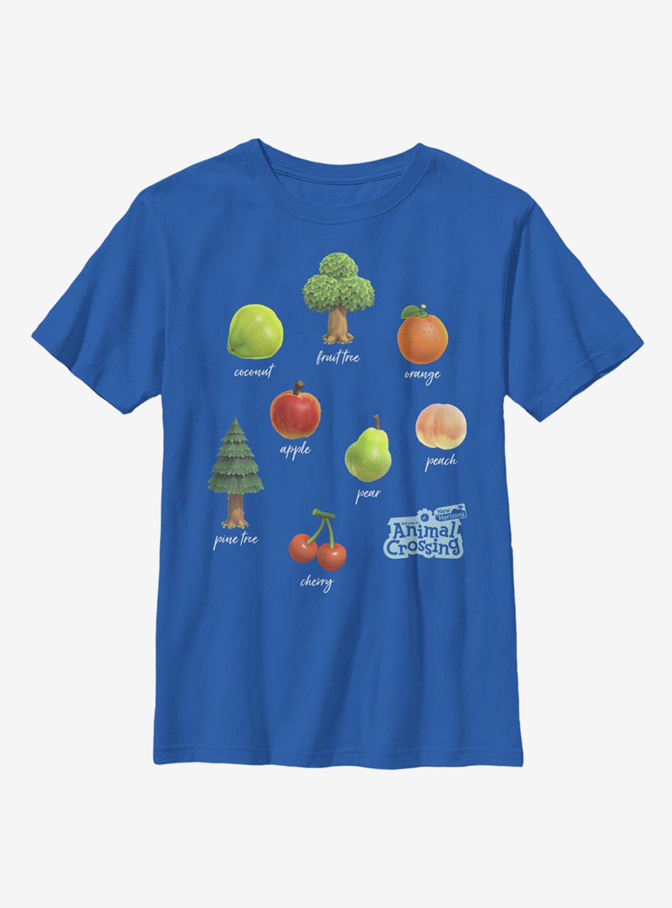 Animal Crossing Fruit and Trees Youth T-Shirt, ROYAL, hi-res