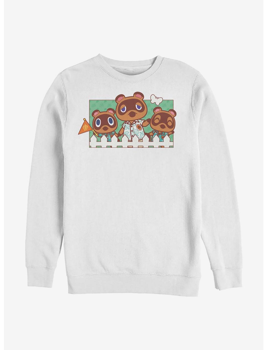 Animal Crossing Nook family Crewneck Sweatshirt, WHITE, hi-res