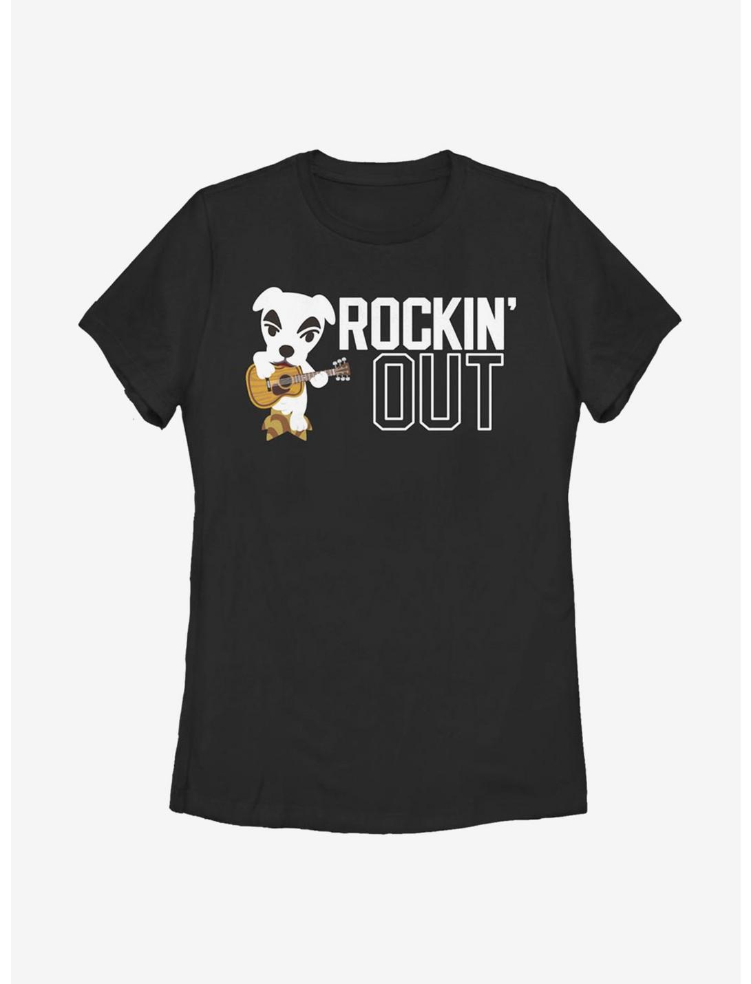 Animal Crossing Rocking Out Womens T-Shirt, BLACK, hi-res