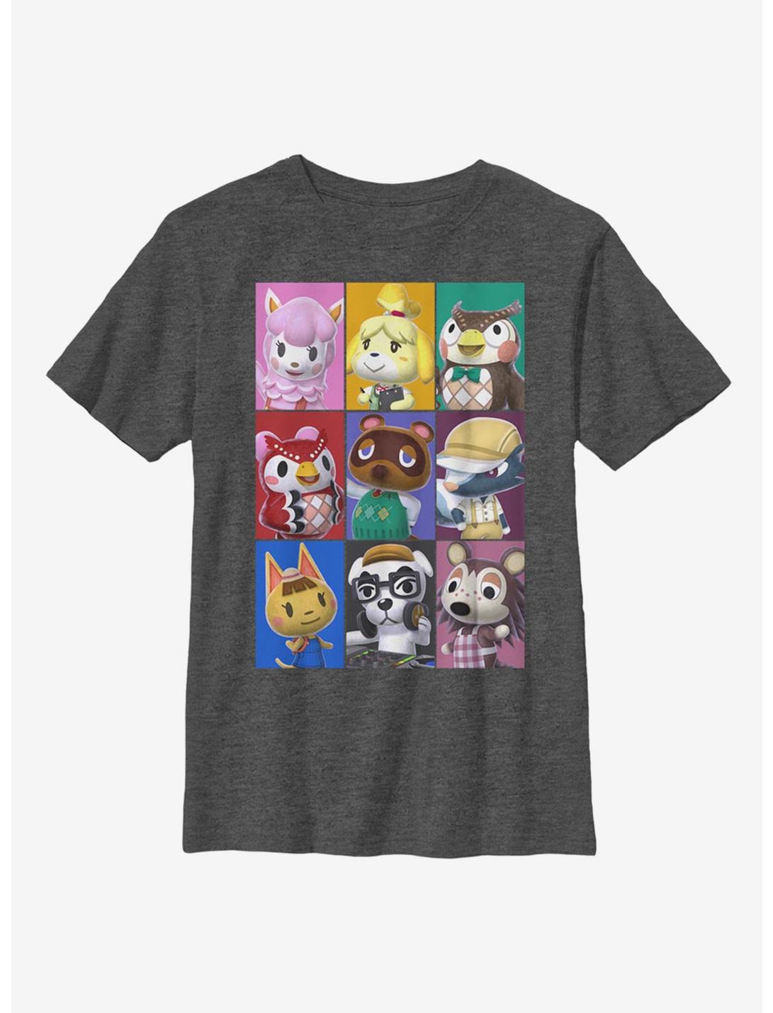 Animal Crossing Animal Blocks Youth T-Shirt, CHAR HTR, hi-res