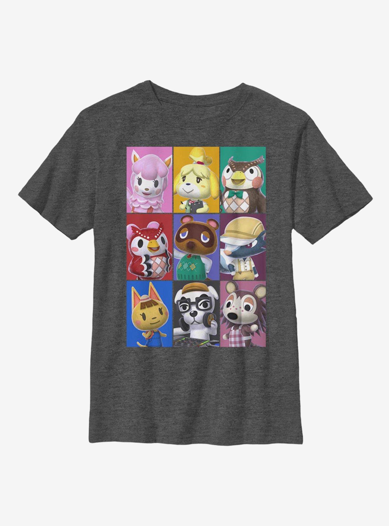 Animal Crossing Animal Blocks Youth T-Shirt, CHAR HTR, hi-res