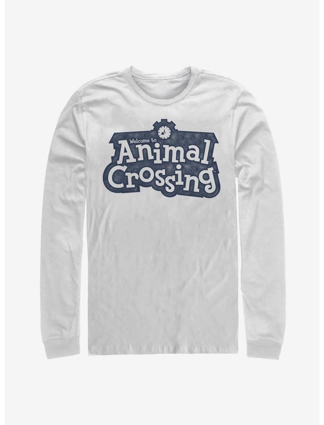 Animal Crossing Vintage Welcome Sign Long-Sleeve T-Shirt, WHITE, hi-res