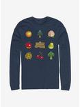 Animal Crossing Fruit And Trees Long-Sleeve T-Shirt, NAVY, hi-res