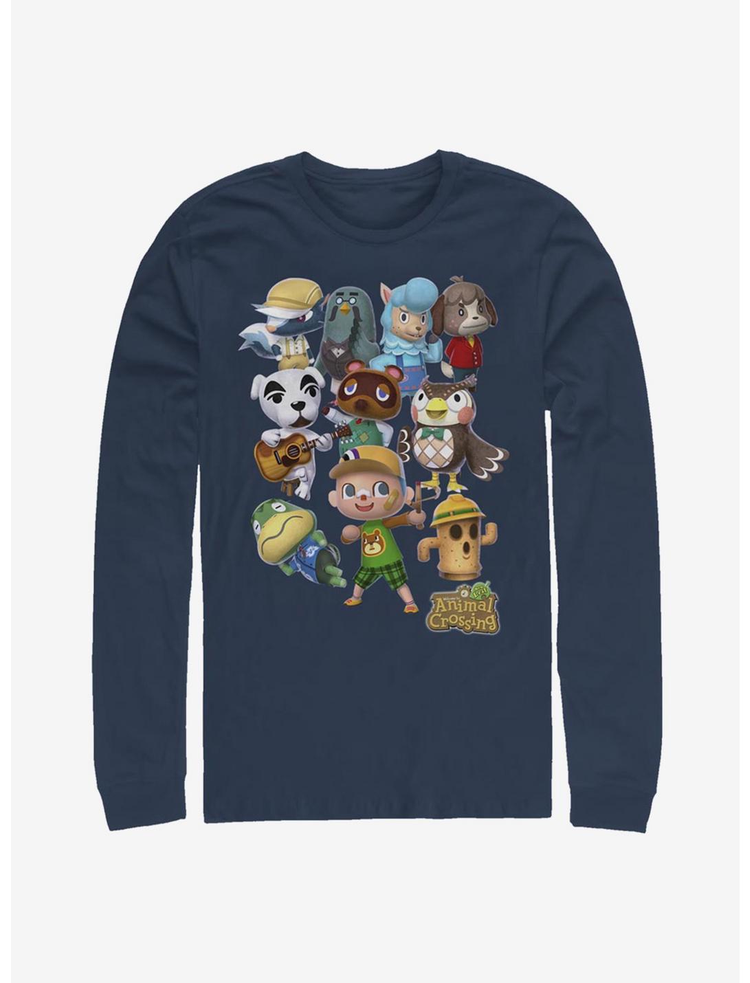 Animal Crossing Welcome Back Long-Sleeve T-Shirt, NAVY, hi-res