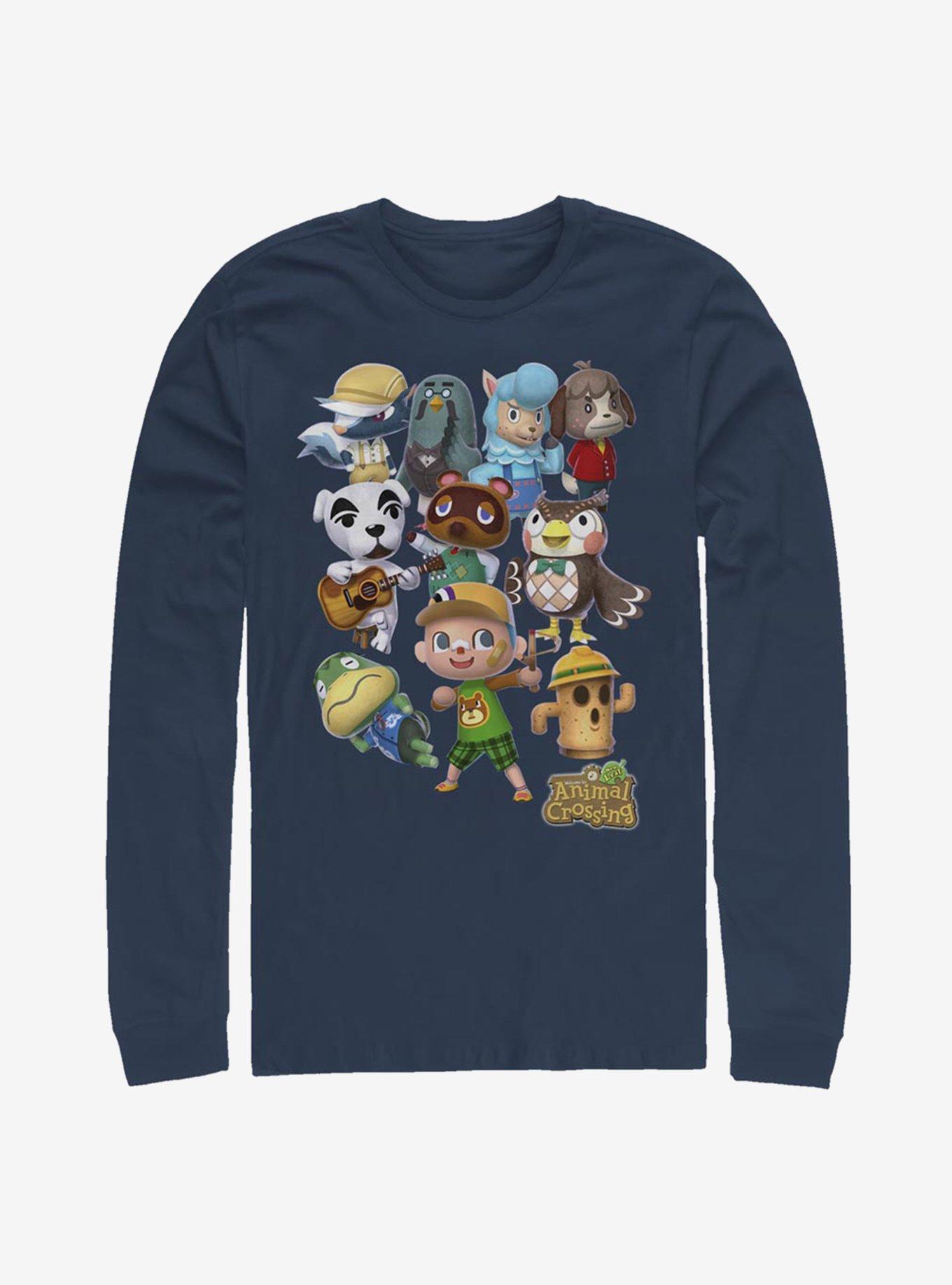 Animal Crossing Welcome Back Long-Sleeve T-Shirt, NAVY, hi-res